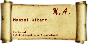 Maszal Albert névjegykártya